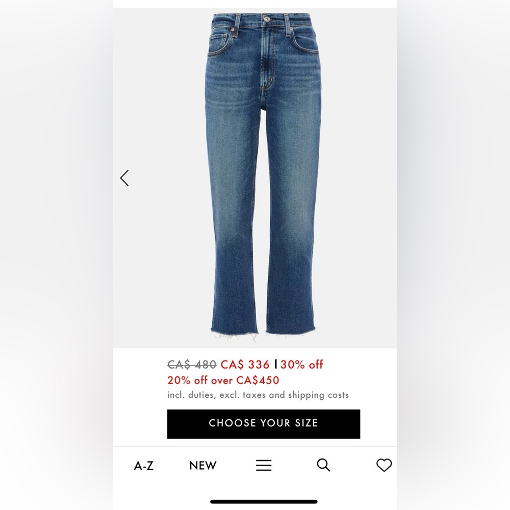 Citizens Of Humanity Classic Blue Straight Leg Jeans